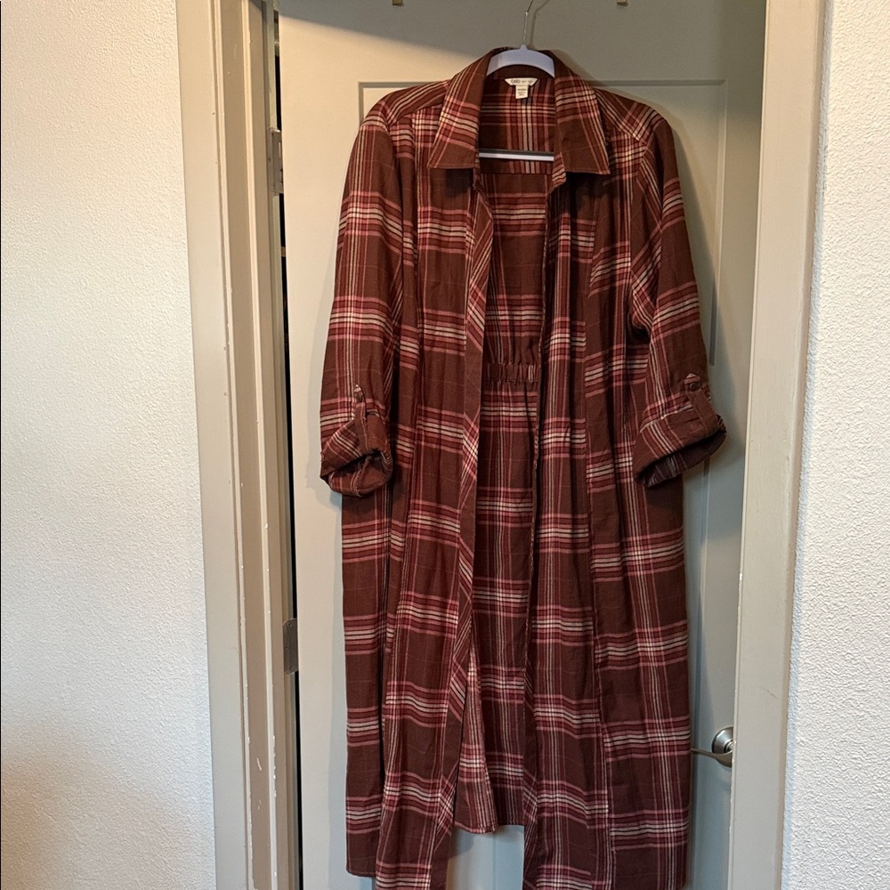 Cato Brown Plaid Trench Coat